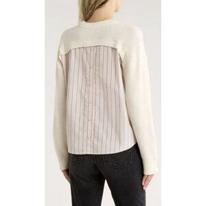 10 Crosby Derek Lam Mixed Media Wool Blend Sweater Size XL NWT